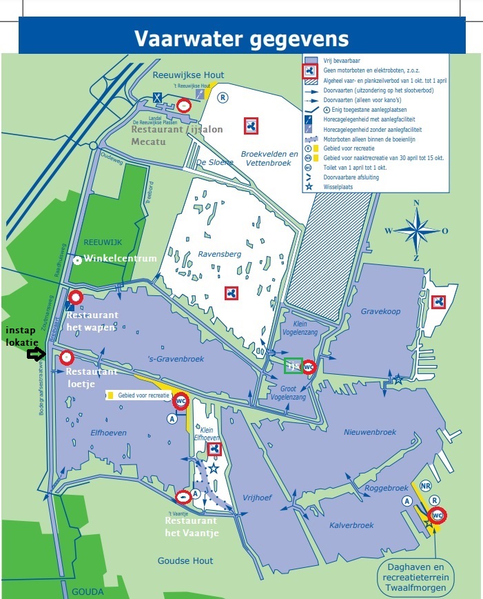 Plattegrond Reeuwijkse plassen.